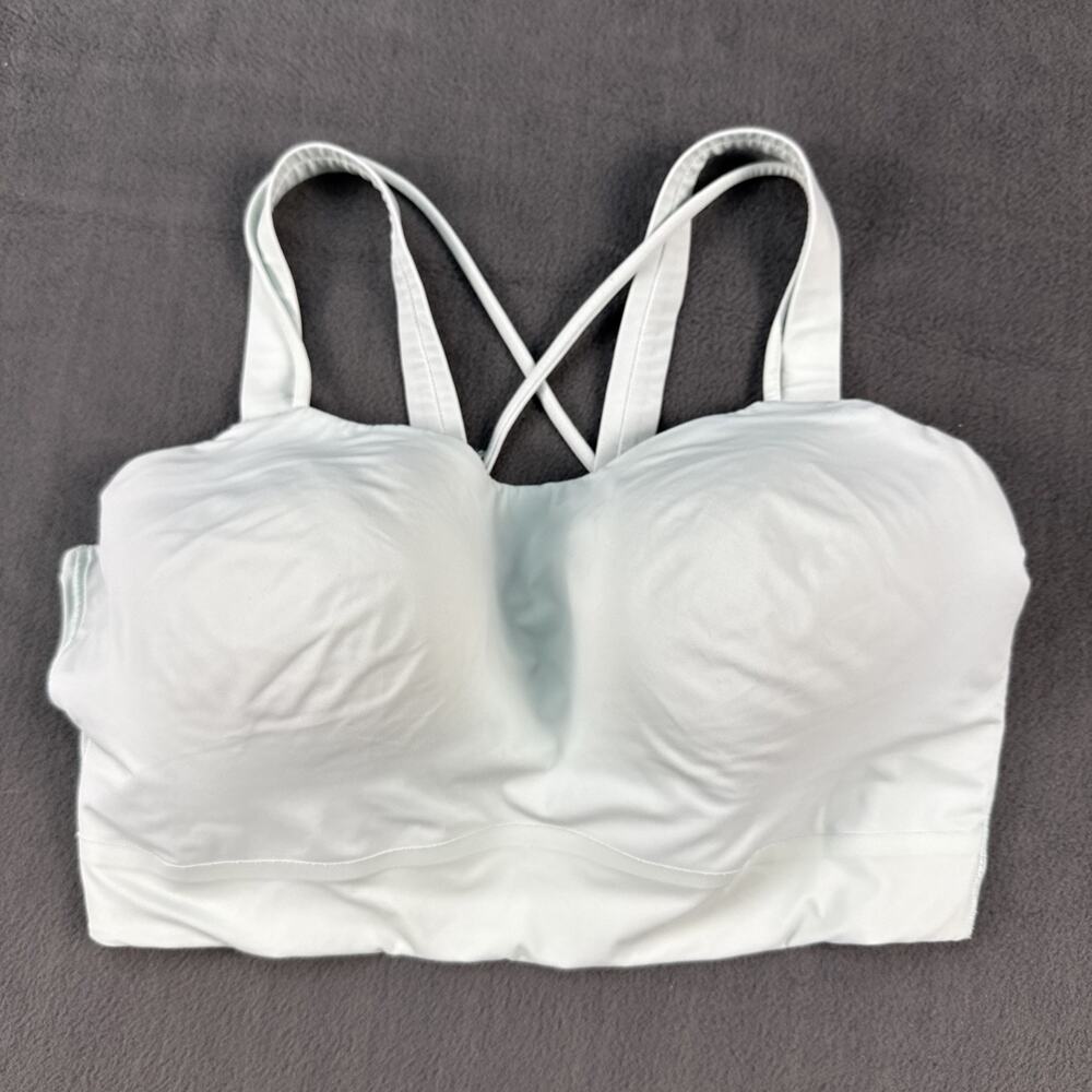 Lululemon Like a Cloud Longline Sports Bra Blue Mint Strappy Cross Back XL/XXL